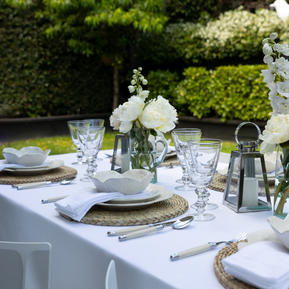 White Hemstitch Tablecloth (Rental)